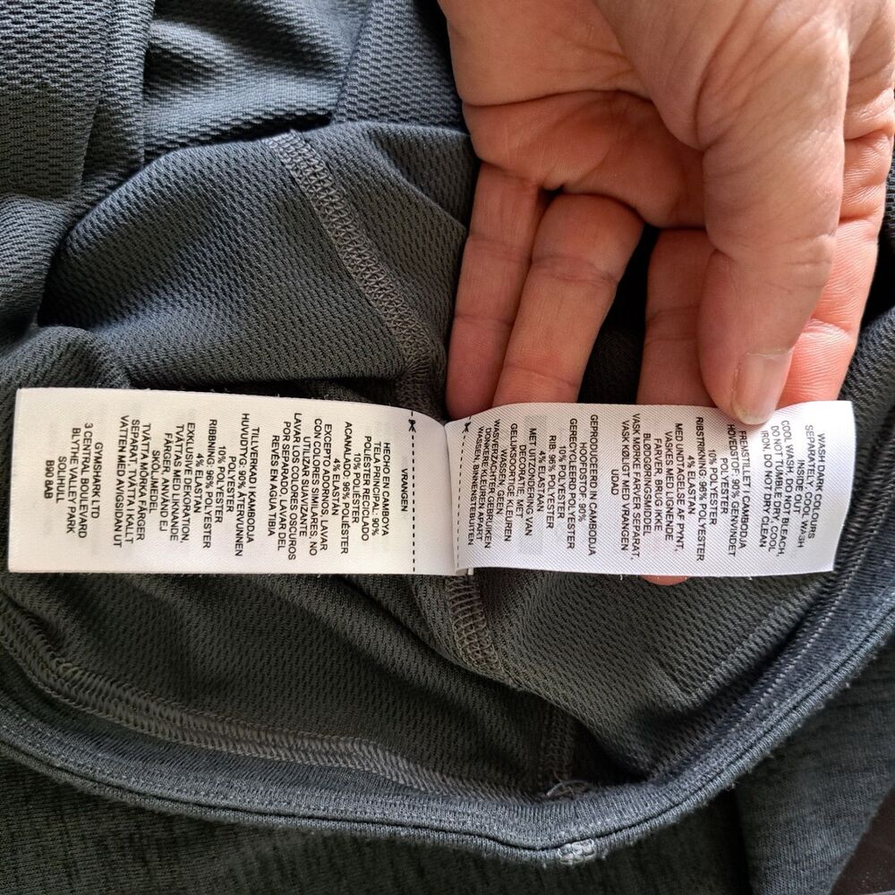 Gymshark Long Sleeve Athletic Shirt Men's L Gray Performance Workout Gym - Picture 5 of 6